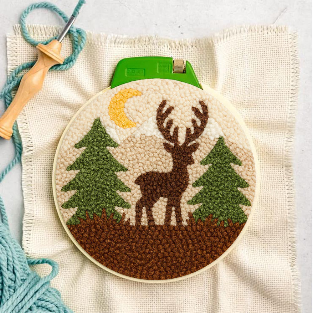Deer In Forest Punch Needle Kit - Landscape Handmade Collection | Perfect Room Decoration - image 8