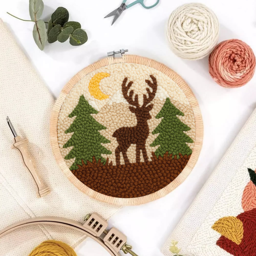 Deer In Forest Punch Needle Kit - Landscape Handmade Collection | Perfect Room Decoration - image 5