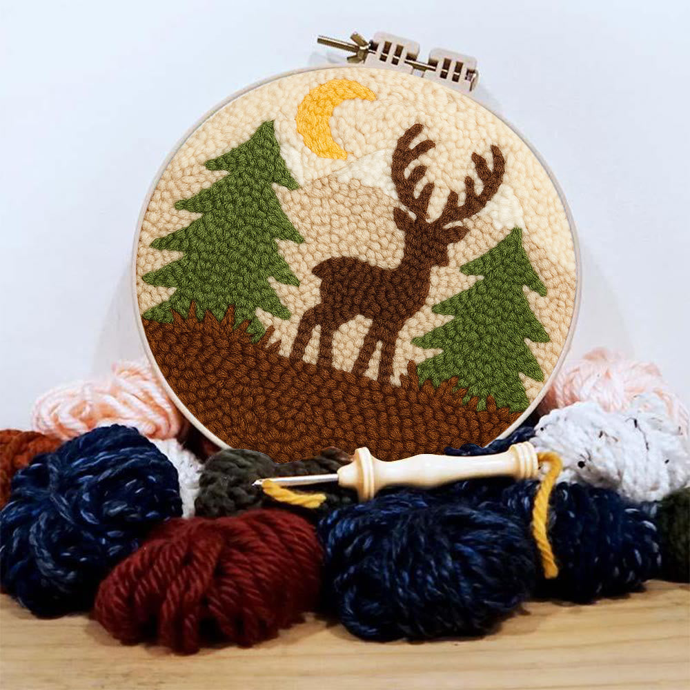 Deer In Forest Punch Needle Kit - Landscape Handmade Collection | Perfect Room Decoration - image 3