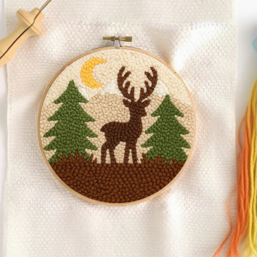 Deer In Forest Punch Needle Kit - Landscape Handmade Collection | Perfect Room Decoration - image 6