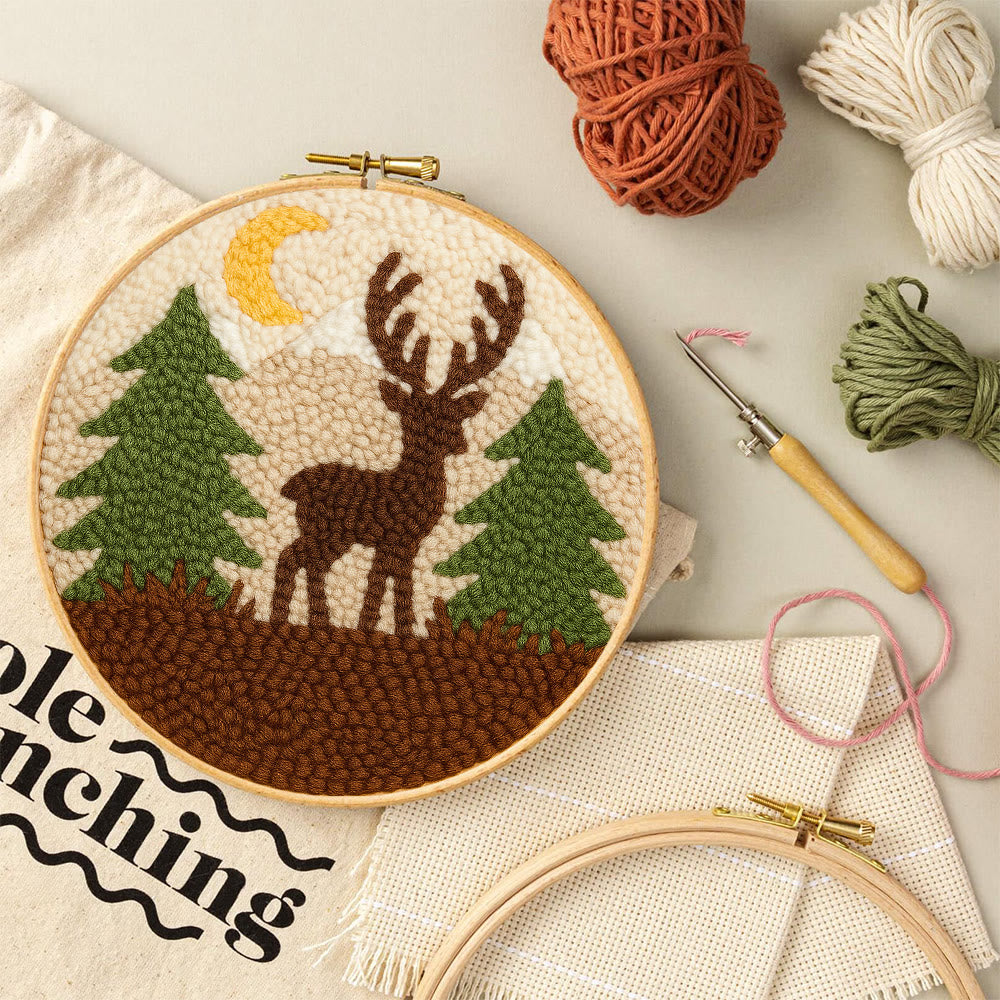 Deer In Forest Punch Needle Kit - Landscape Handmade Collection | Perfect Room Decoration - image 7