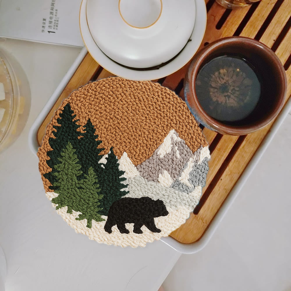 Snow Mountain Punch Needle Kit - Creative Handmade Coaster | Perfect Birthday Gift - 5 inch Coaster Kit - image 10