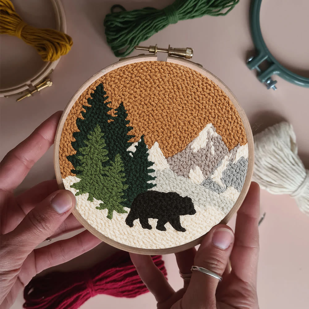 Snow Mountain Punch Needle Kit - Creative Handmade Coaster | Perfect Birthday Gift - image 3