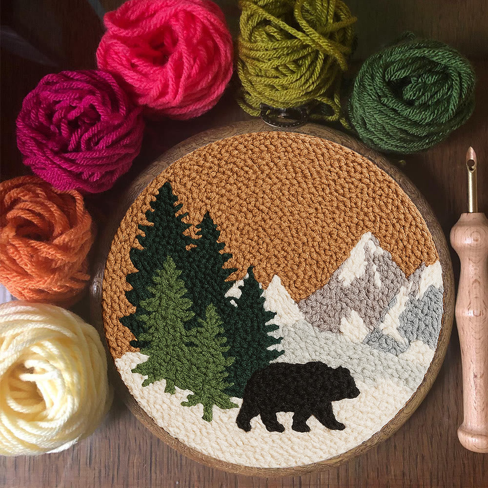 Snow Mountain Punch Needle Kit - Creative Handmade Coaster | Perfect Birthday Gift - image 1
