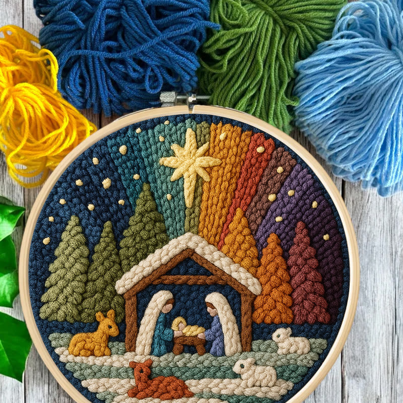 Christmas Aurora Punch Needle Kit - Diy Nativity Handicraft | Unique Christmas Art  - image 4