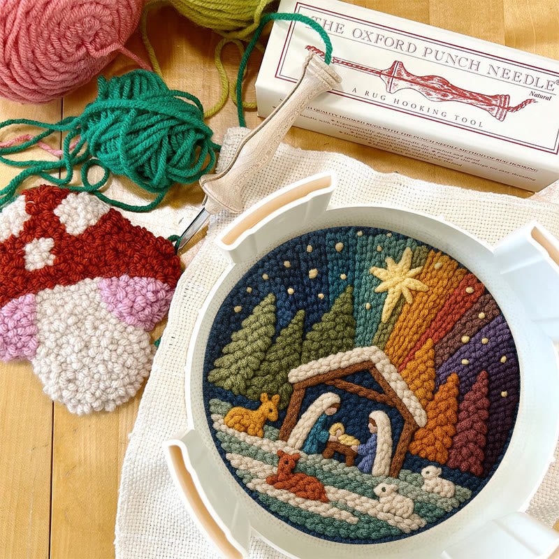 Christmas Aurora Punch Needle Kit - Diy Nativity Handicraft | Unique Christmas Art  - image 9