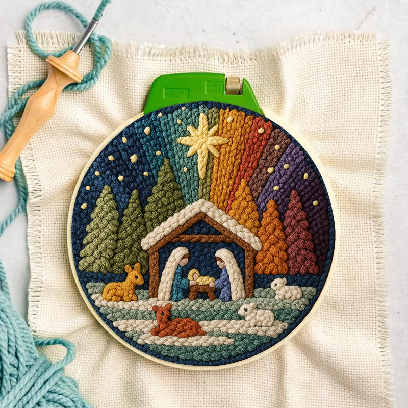 Christmas Aurora Punch Needle Kit - Diy Nativity Handicraft | Unique Christmas Art  - image 7