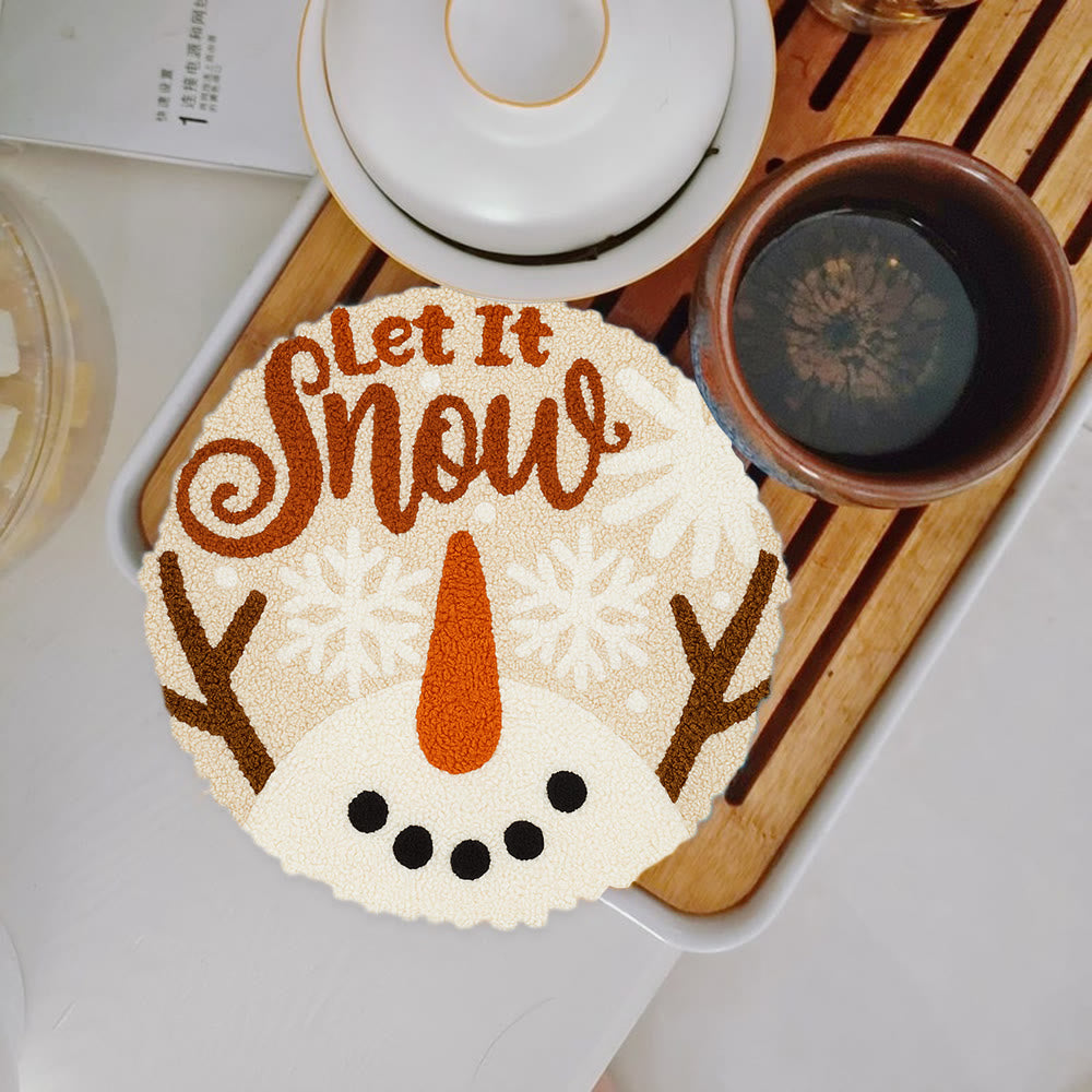 Let It Snow Punch Needle Kit - Diy Winter Handicraft | Perfect Christmas Hanging Art - 5 inch Coaster Kit - image 10