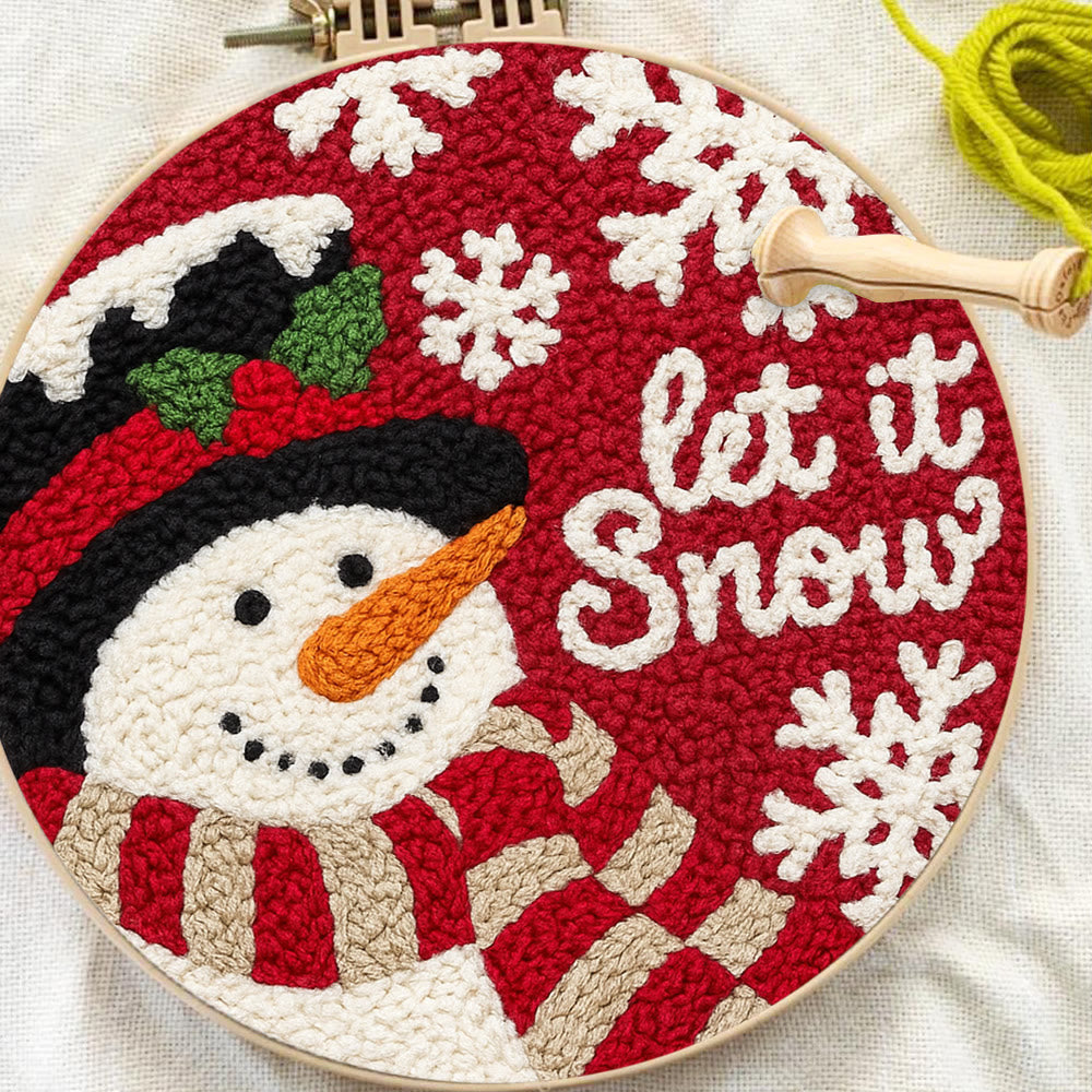 Happy  Snowman Punch Needle Kit - Diy Christmas Collection | Christmas Tree Hanging Art  - image 2