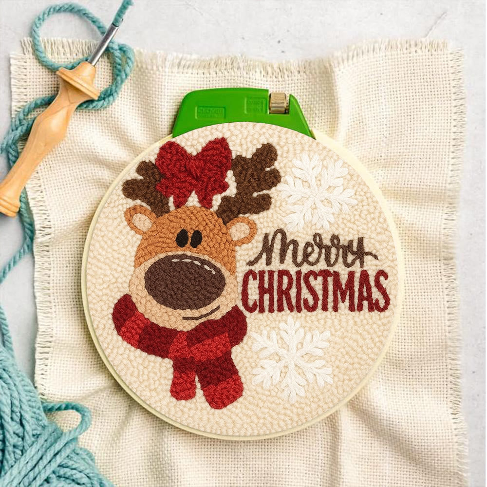 Adorable Reindeer Punch Needle Kit - Handmade Christmas Gift | Beginner Yarn Craft  - image 9