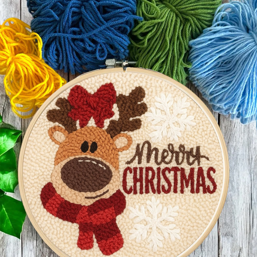 Adorable Reindeer Punch Needle Kit - Handmade Christmas Gift | Beginner Yarn Craft  - image 5