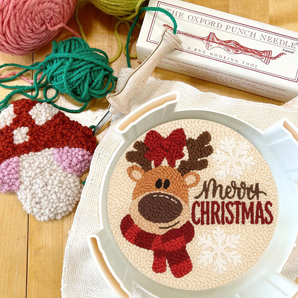 Adorable Reindeer Punch Needle Kit - Handmade Christmas Gift | Beginner Yarn Craft  - image 6