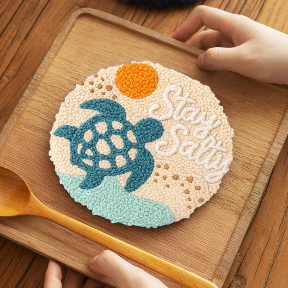 Seaside Turtle Punch Needle Kit - Summer Handmade Decoration |  Diy Needle Craft  - image 9