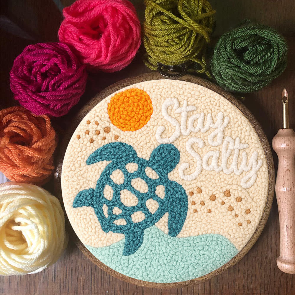 Seaside Turtle Punch Needle Kit - Summer Handmade Decoration |  Diy Needle Craft  - image 8