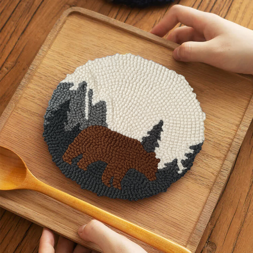 Fierce Bear Punch Needle Kit - Diy Animal Coaster | Nice Desk Decor - image 10
