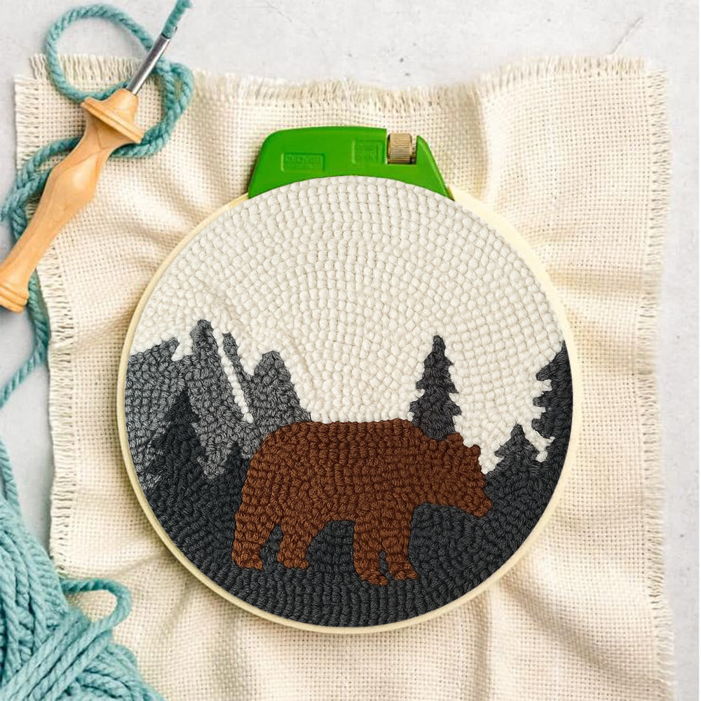 Fierce Bear Punch Needle Kit - Diy Animal Coaster | Nice Desk Decor - image 6