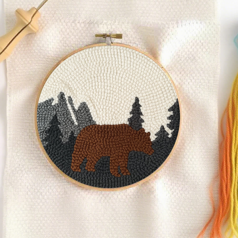 Fierce Bear Punch Needle Kit - Diy Animal Coaster | Nice Desk Decor - image 8