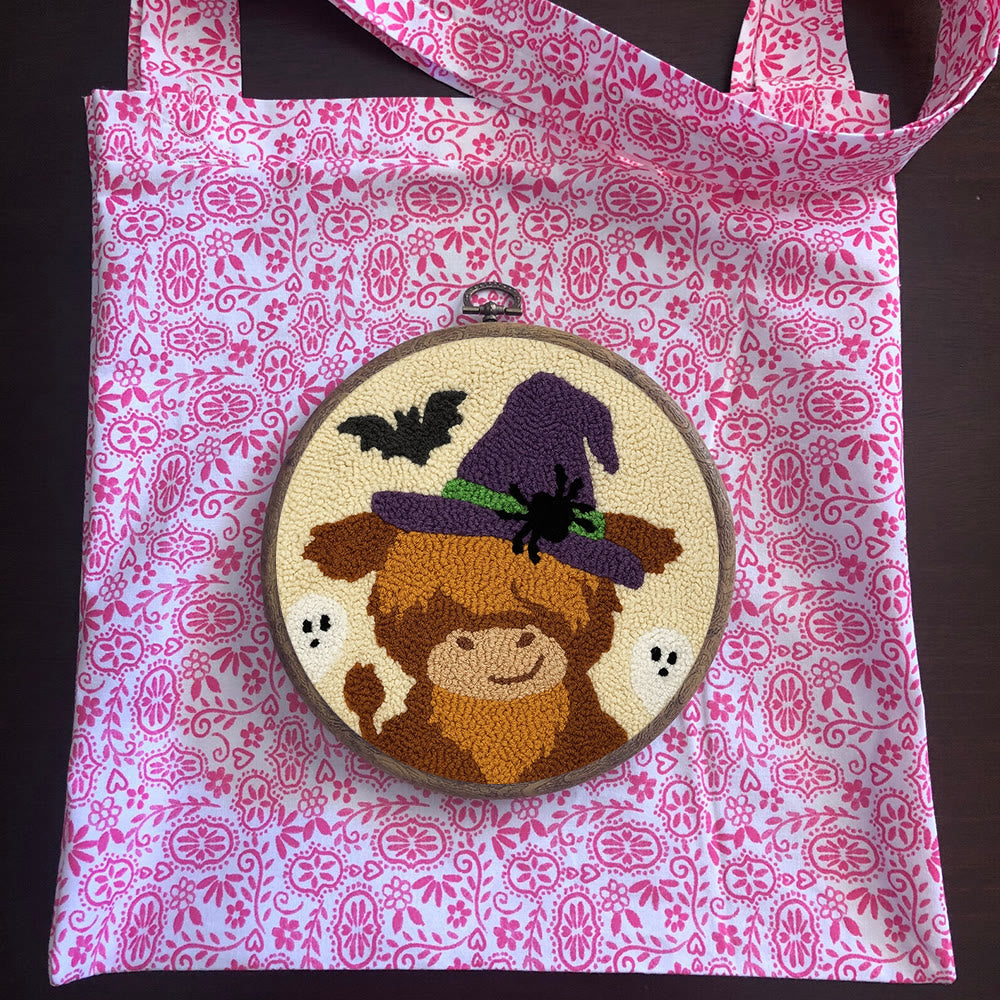 Wizard Cow Punch Needle Kit - Spooky Handmade Decoration | Personalized Animal Craft - image 10