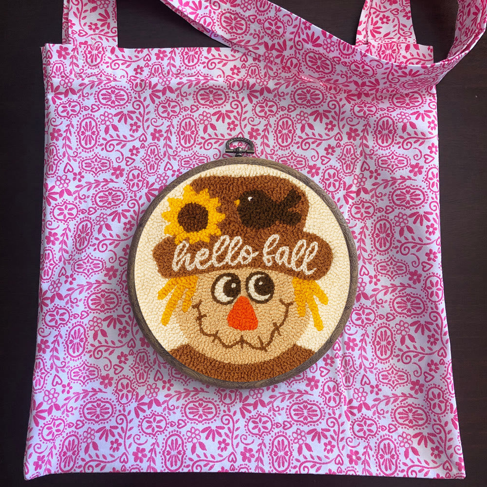 Fall Scarecrow Punch Needle Kit - Autumn Home Ornament | Diy Hanging Art - image 10