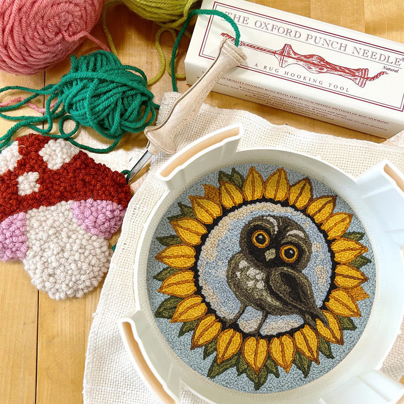 Sunflower Owl Punch Needle Kit - Floral Handmade Art | Creative Home Decor - image 8