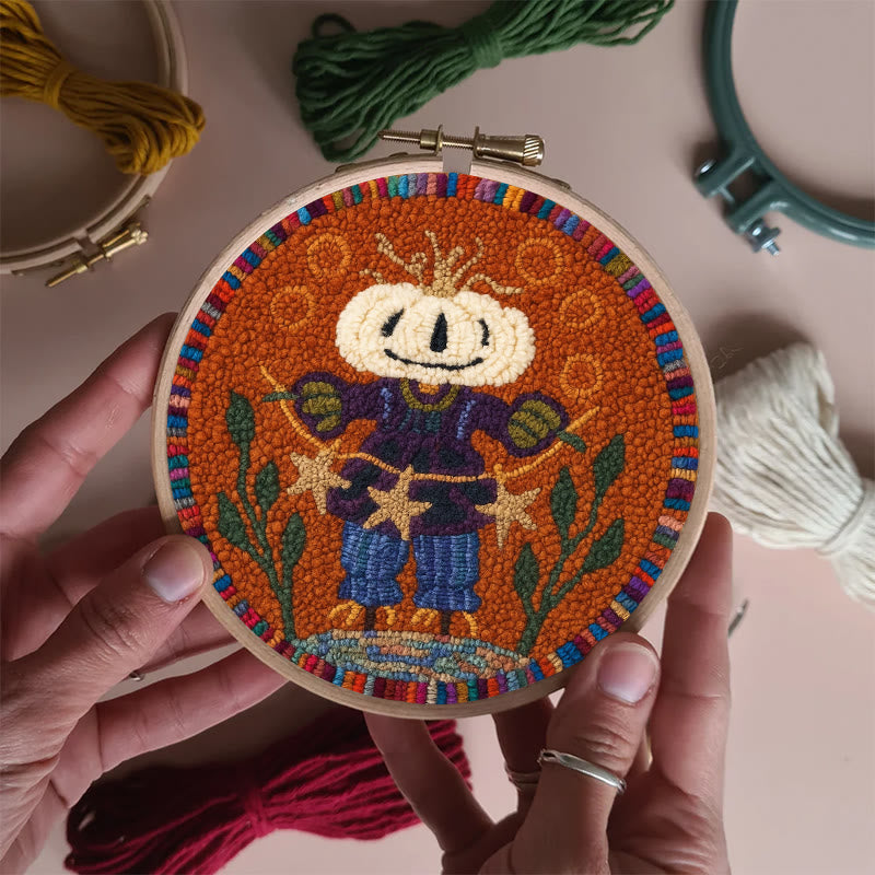 Pumpkin Scarecrow Punch Needle Kit - Creative Holiday Craft | Nice Gift For Home Decor - image 3