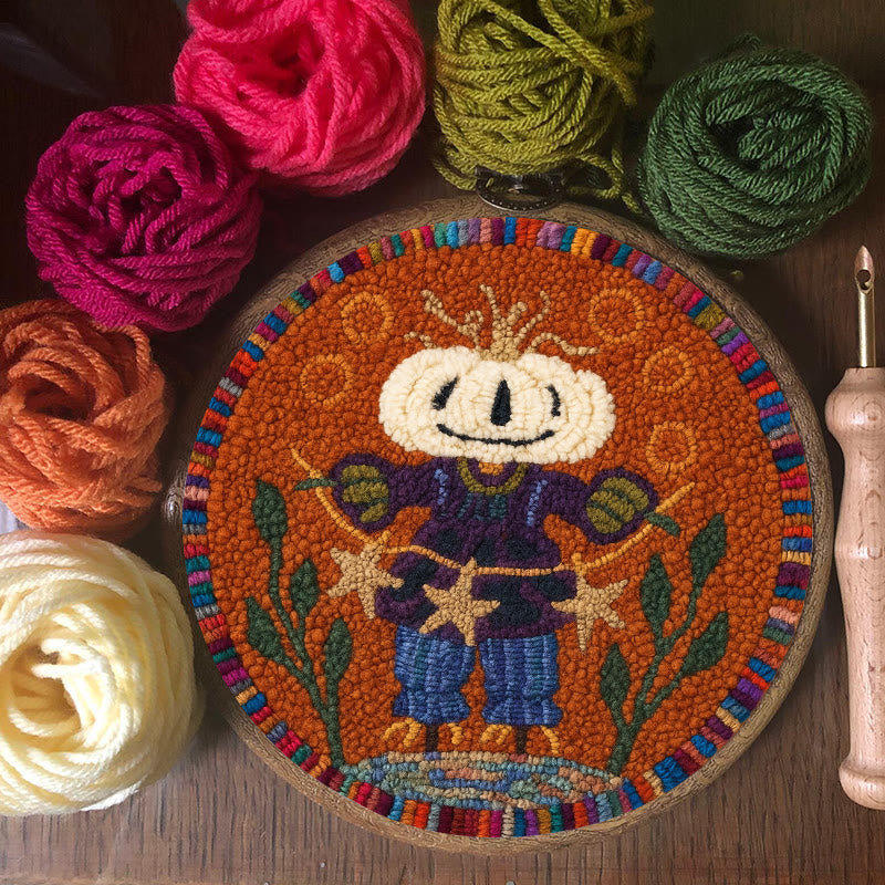 Pumpkin Scarecrow Punch Needle Kit - Creative Holiday Craft | Nice Gift For Home Decor - image 2