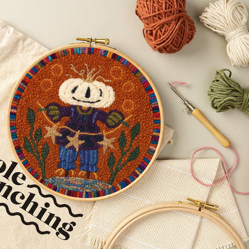 Pumpkin Scarecrow Punch Needle Kit - Creative Holiday Craft | Nice Gift For Home Decor - image 7