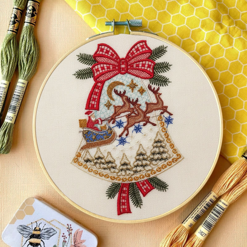 Rubbyoo Embroidery Kit - Christmas Bell | Diy Christmas Tree Hanging | Unique Holiday Decoration - image 2