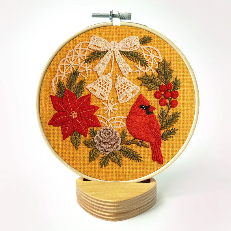 Rubbyoo Embroidery Kit - Christmas Celebration | Cardinal Bird Handicraft | Decorative Hoop Art - image 11