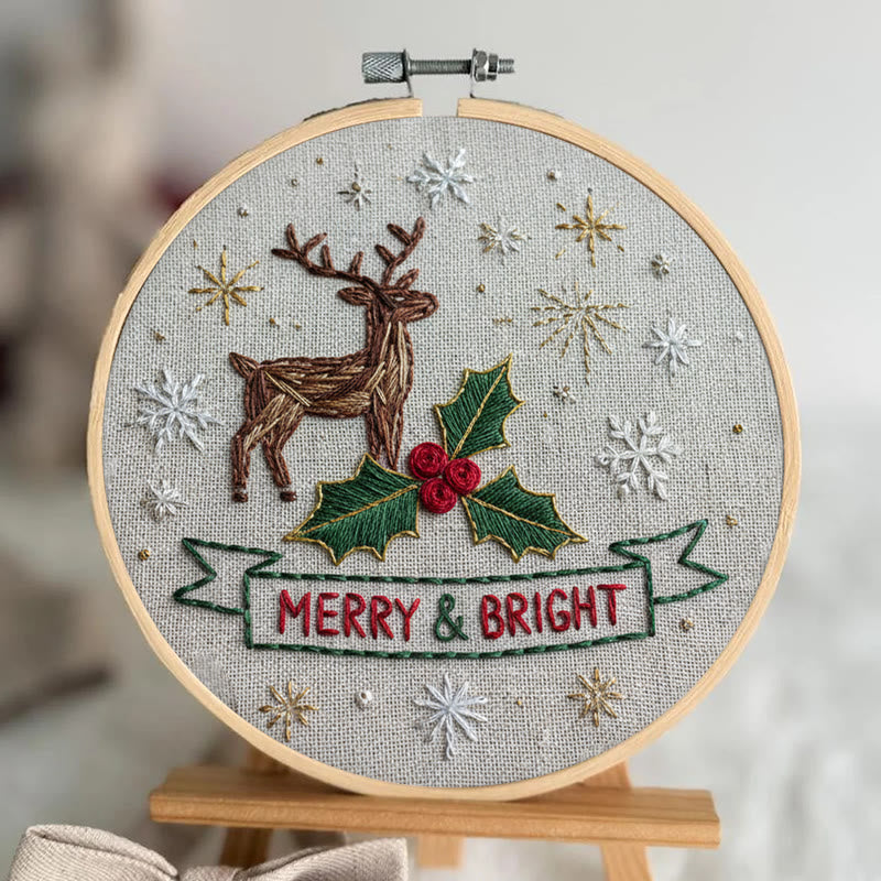 Rubbyoo Embroidery Kit - Christmas Deer | Unique Stitch Art | Christmas Crafts For Decoration  - image 7