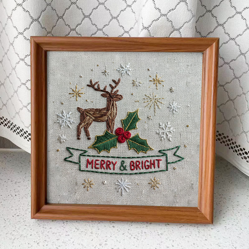 Rubbyoo Embroidery Kit - Christmas Deer | Unique Stitch Art | Christmas Crafts For Decoration  - Embroidery Kit Plus An Extra Frame - image 10