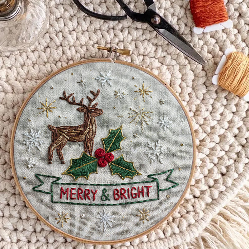 Rubbyoo Embroidery Kit - Christmas Deer | Unique Stitch Art | Christmas Crafts For Decoration  - image 5