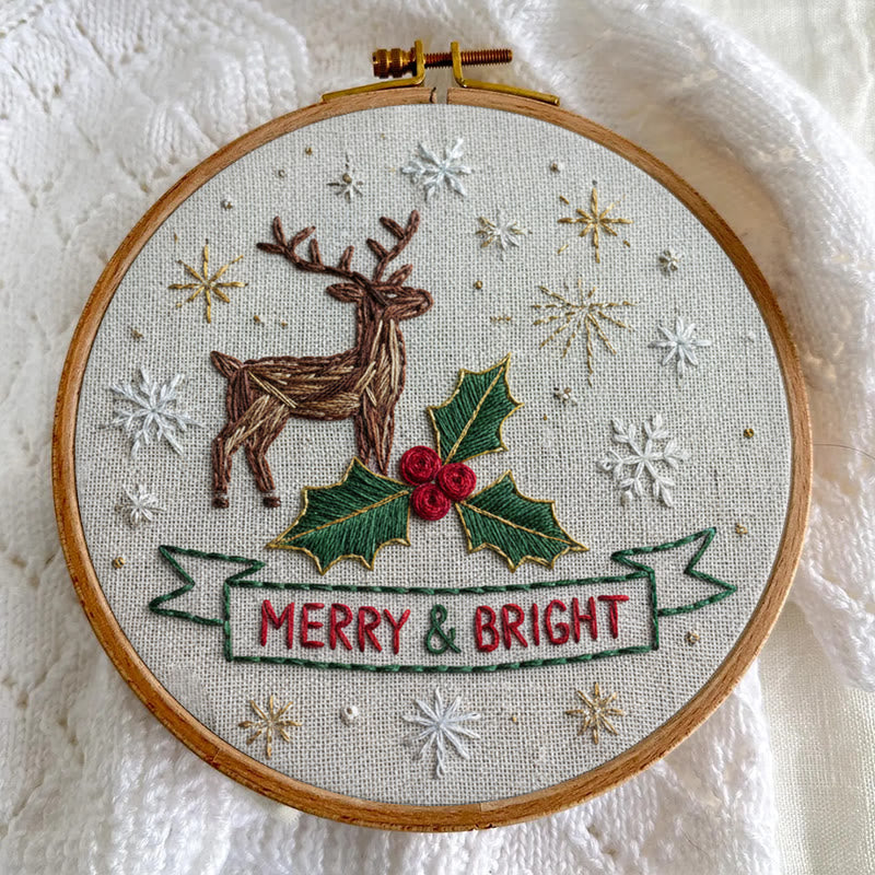 Rubbyoo Embroidery Kit - Christmas Deer | Unique Stitch Art | Christmas Crafts For Decoration  - image 2