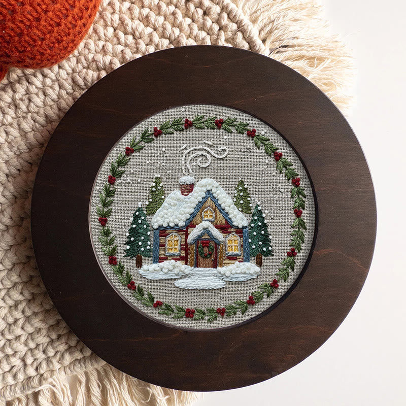 Rubbyoo Embroidery Kit - Winter Chalet | Christmas Stitch Artwork | Handmade Wall Decor - image 9