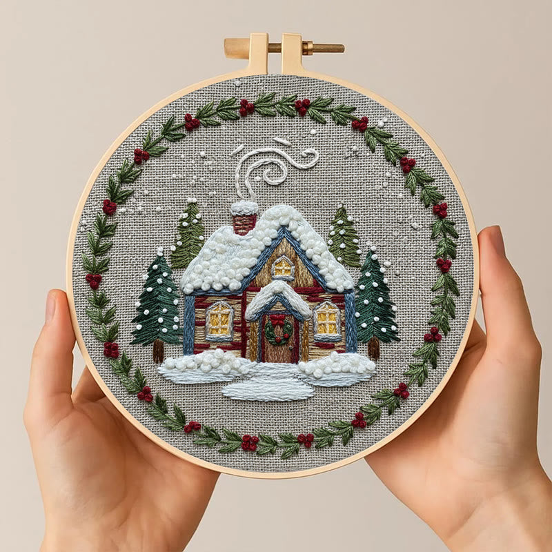 Rubbyoo Embroidery Kit - Winter Chalet | Christmas Stitch Artwork | Handmade Wall Decor - image 6
