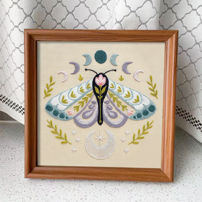 Rubbyoo Embroidery Kit - Celestial Lunar Moth | Creative Handmade Craft | Unique Hanging Ornament - Embroidery Kit Plus An Extra Frame - image 12