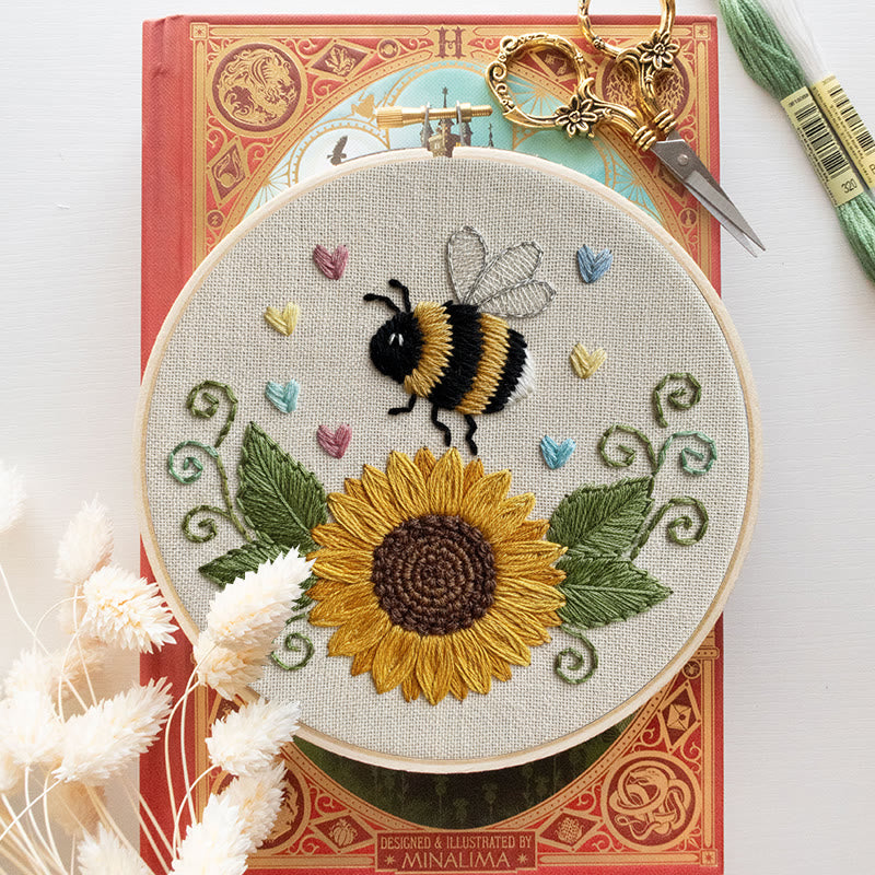 Rubbyoo Embroidery Kit - Sunflower Bee | Diy Floral Insect Art  | Perfect Handicraft For Beginner  - image 8