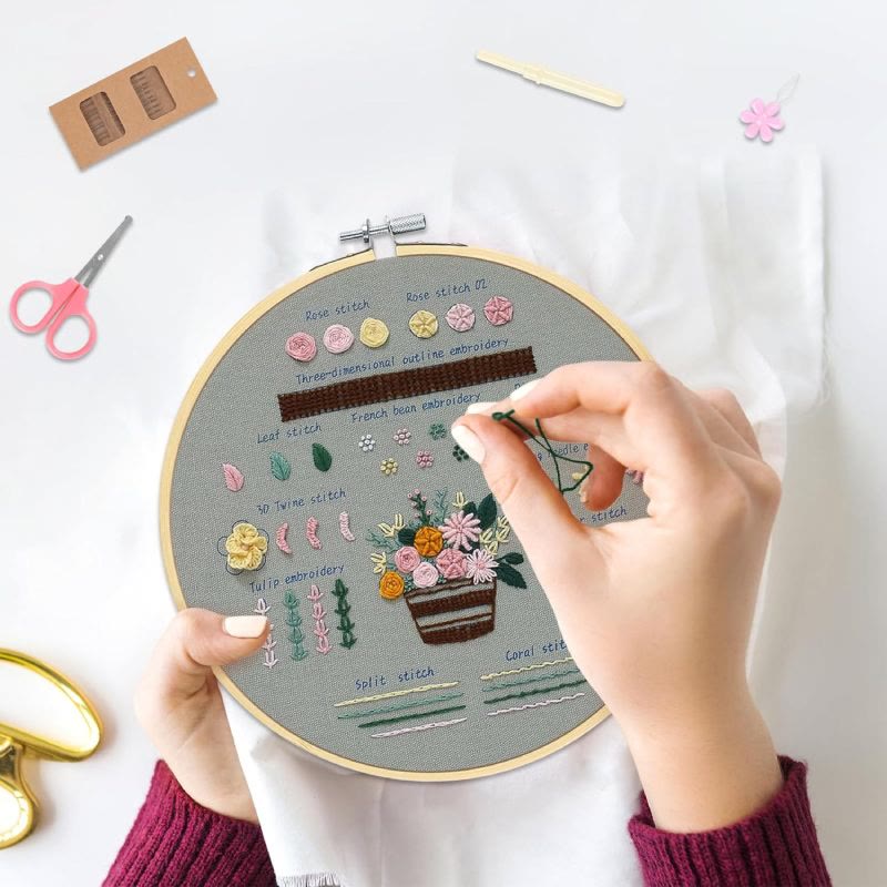 Rubbyoo 3-piece Embroidery Starter Kit - Handmade Beginner Stitch Practice | Diy Simple Needle Craft  - image 4