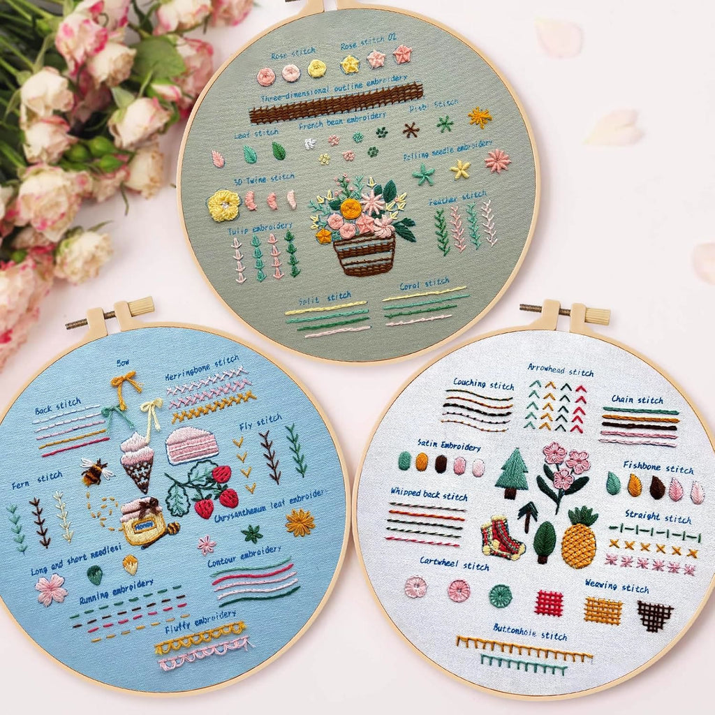 Rubbyoo 3-piece Embroidery Starter Kit - Handmade Beginner Stitch Practice | Diy Simple Needle Craft  - 3-piece Embroidery Starter Kit - image 0