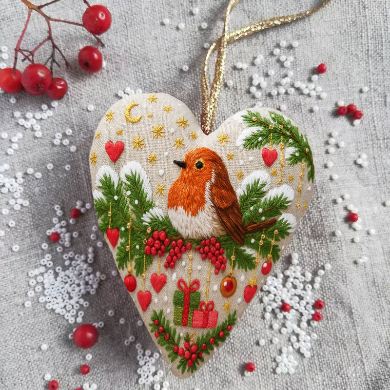 Rubbyoo Heart Embroidery Kit - Lovely Bird | Handmade Christmas Gift | Perfect For Diy Beginner - image 2