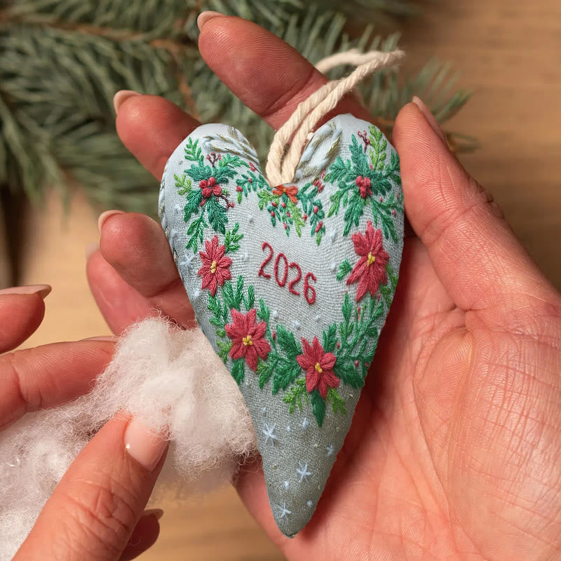 Rubbyoo Heart Embroidery Kit - New Year Wreath | Diy Heart Ornament | Nice For Christmas Gifts - image 6