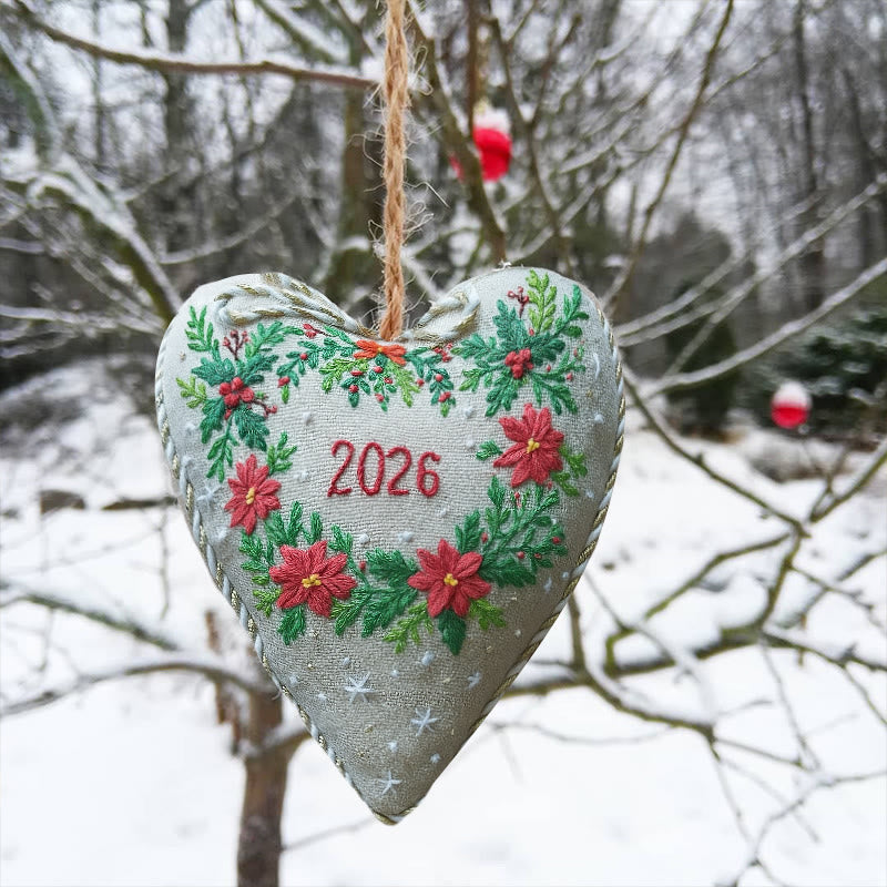 Rubbyoo Heart Embroidery Kit - New Year Wreath | Diy Heart Ornament | Nice For Christmas Gifts - image 2