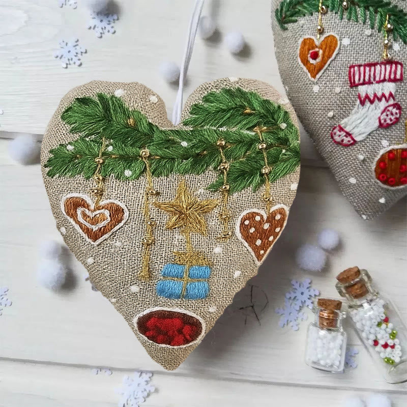 Rubbyoo Heart Embroidery Kit - Christmas Gift | Christmas Heart Stitch | Diy Holiday Collection - image 2