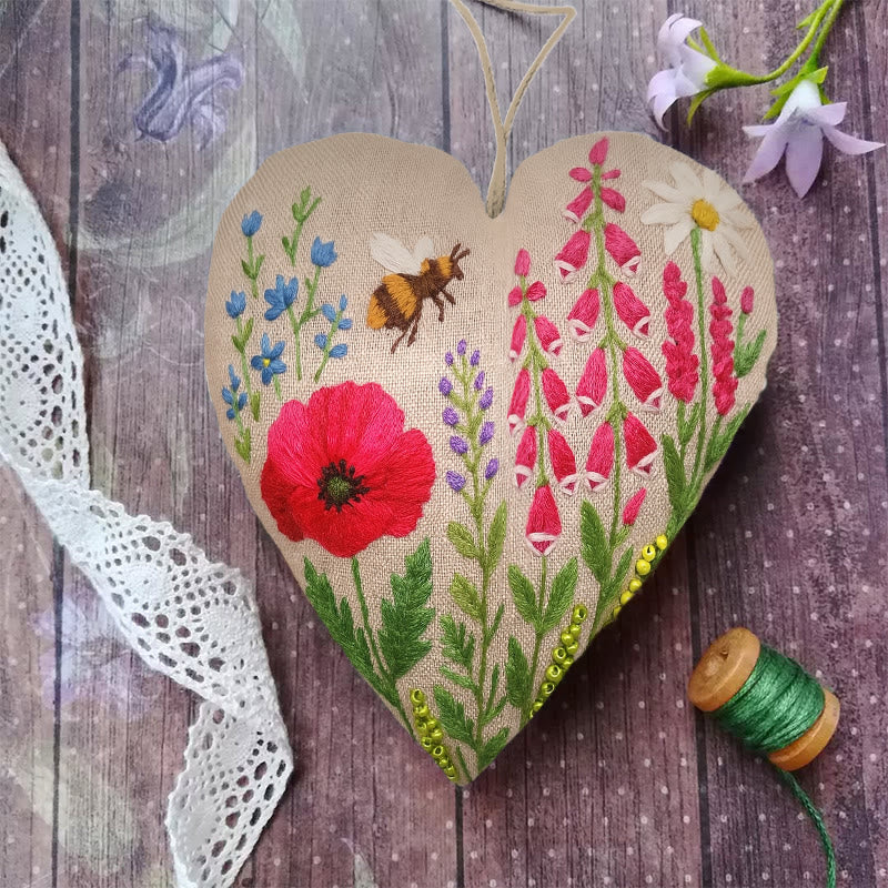 Rubbyoo Heart Embroidery Kit - Spring Flower | Perfect Handmade Gift For Her | Diy Decorative Craft  - image 3