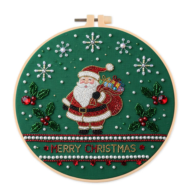 Rubbyoo Bead Embroidery Kit - Santa Claus | Christmas Handmade Art | Diy Holiday Ornament  - 15cm*15cm - image 0