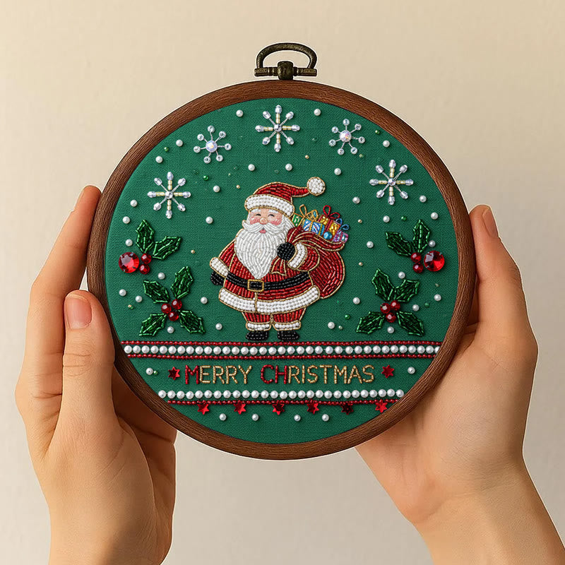 Rubbyoo Bead Embroidery Kit - Santa Claus | Christmas Handmade Art | Diy Holiday Ornament  - image 3