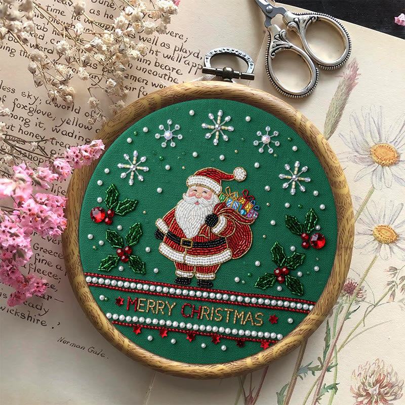 Rubbyoo Bead Embroidery Kit - Santa Claus | Christmas Handmade Art | Diy Holiday Ornament  - image 1