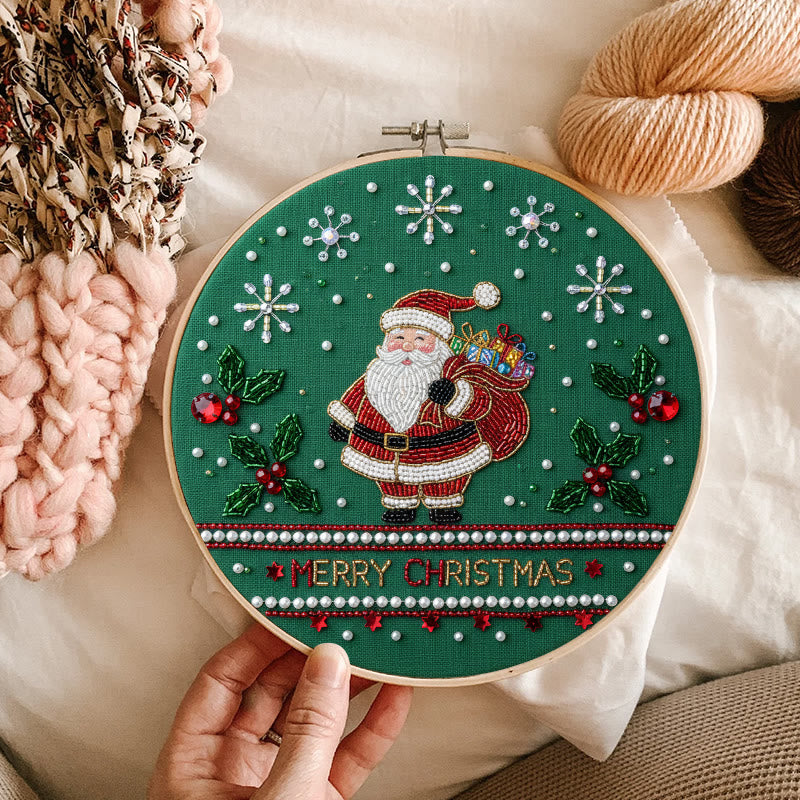 Rubbyoo Bead Embroidery Kit - Santa Claus | Christmas Handmade Art | Diy Holiday Ornament  - image 2