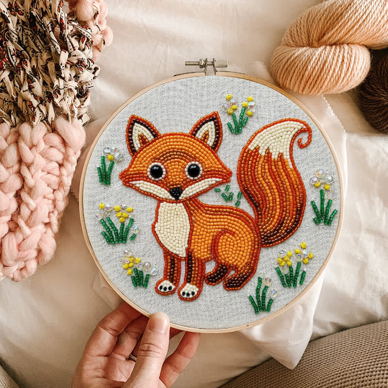 Rubbyoo Bead Embroidery Kit - Little Fox | Diy Animal Handicraft | Unique Decorative Art - image 4