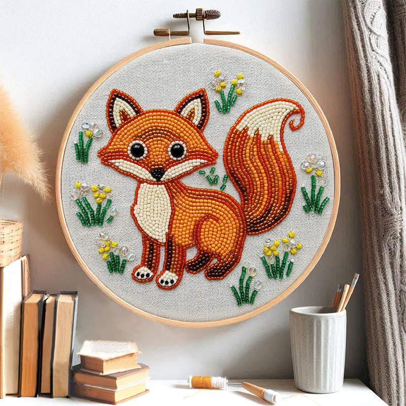 Rubbyoo Bead Embroidery Kit - Little Fox | Diy Animal Handicraft | Unique Decorative Art - image 3